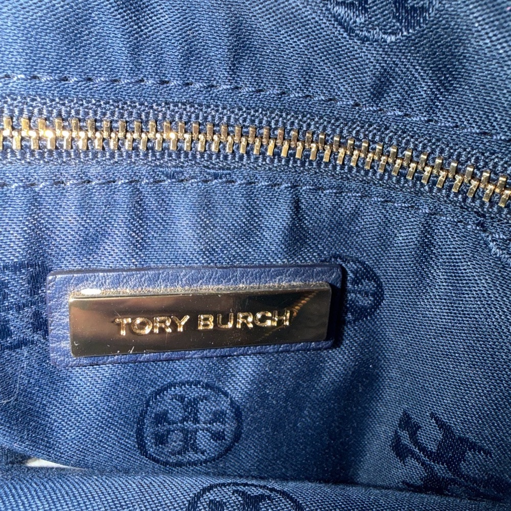 Tory Burch Dark Navy Leather Satchel - Picture 4 of 6